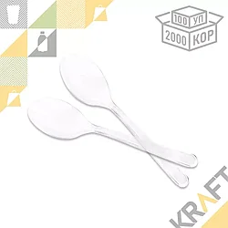 ЛОЖКА пластиковая, прозрачная, ЛЮКС ЭЛПИ (100/2000)