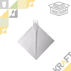 НАБОР вилка белая + салфетка, СТАНДАРТ ЭЛПИ (100/1000)