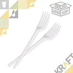 ВИЛКА пластиковая, белая Компакт 165мм ЭЛПИ (100/4000)