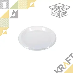 Тарелка пластиковая 165 мм белая (100/2400) ПолиЭР