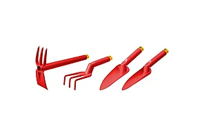 Набор садовый, 4 предмета: 2 совка, рыхлитель, мотыга-рыхлитель, GRINDA