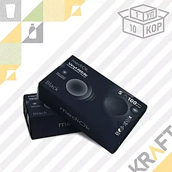 Перчатки нитровинил, "MediOk" VITRYLE, черные, размер S (1/10) (50пар/100шт)