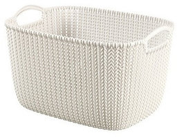 Корзинка (L) KNIT белая 19л (03670) (40х30х23)