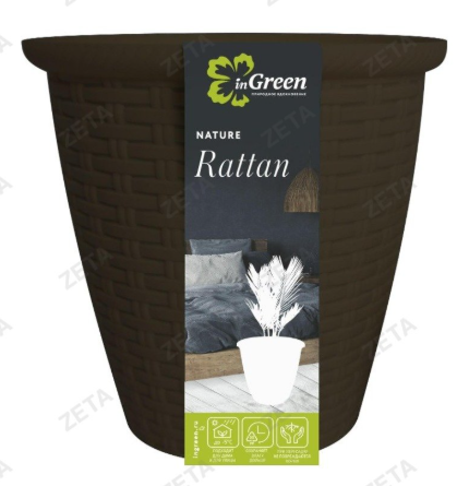 Горшок кашпо Rattan 4,5л ф210мм (2,25л внутренний) 6213, фото 1