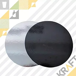 Pasticciere. Подложка черная/серебро D 300 мм ( Толщина 1,5 мм )*50 шт/упак