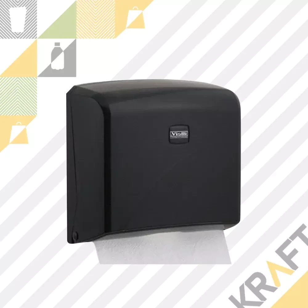 Диспенсер для листовых полотенец Z сложения, Черный, фото 1