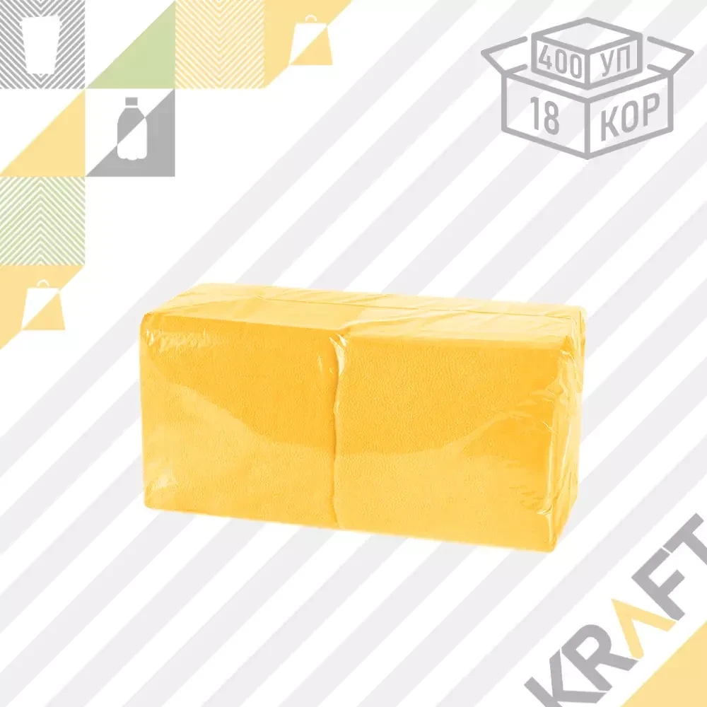 Салфетки "БигПак" 24х24 Желтые 1сл. (400шт/уп) (18уп/кор), фото 1