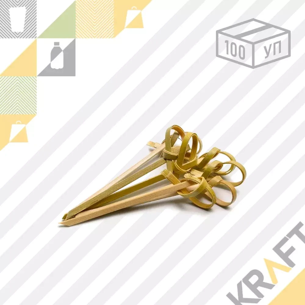 Пика бамбуковая "Узелок" 6 см ЛП (100шт/уп), фото 1