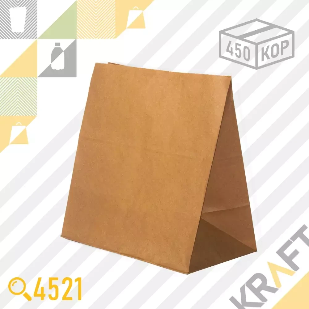 Бумажный пакет TO GO (Без ручек) 320x200x340 (70гр) (450шт/кор) V, фото 1