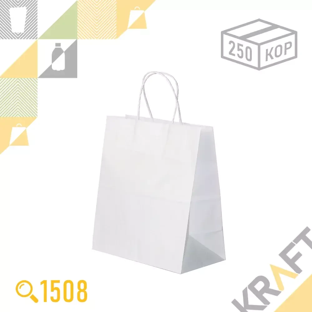 Бумажный пакет RETAIL BAG (Крученая ручка) 220x120x250 (80гр) (250шт/кор), фото 1