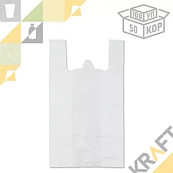 Пакет майка ПНД 25см*45см прозрачная, 10мкм (100шт/уп) /50 (П)