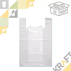Пакет майка ПНД 30см*50см прозрачная, 14мкм (100шт/уп) /30 (П)
