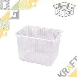 Контейнер 186*132 - 2000мл, прозрачный ПП (100/500) (2412)