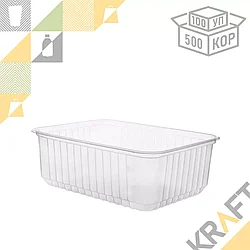 Контейнер 186x132 - 1000мл, прозрачный ПП (100/500) (2412)