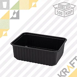 Контейнер 186x132 - 1000мл, черный ПП (100/500) (2412)