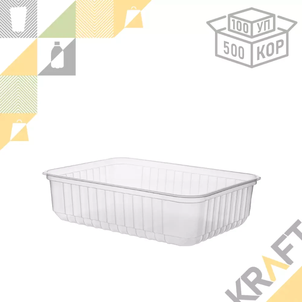 Контейнер 186*132 - 750мл, прозрачный ПП (100/500) (2412), фото 1