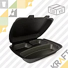 Ланчбокс Вспененный Чёрный 3 секц 247*208 (130шт/уп), фото 2