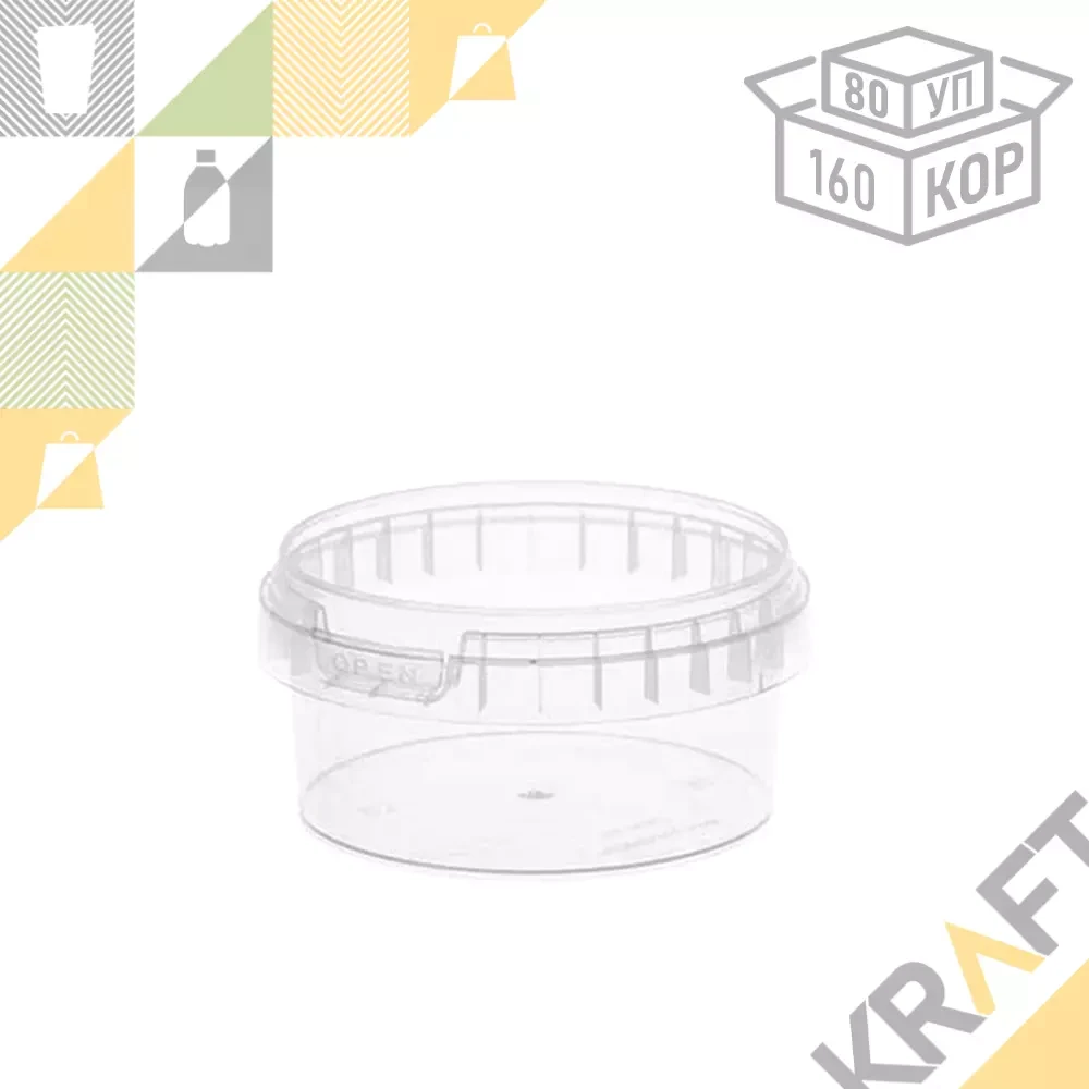 Банка с крышкой 95мм, 210 мл, прозрачная (80/160), фото 1