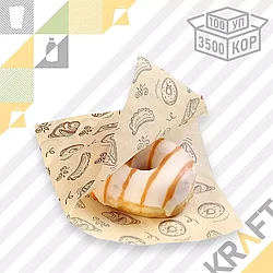 Уголок с рисунком "ВЫПЕЧКА", 175 х 140, жиростойкий, коричневый (100/3500)