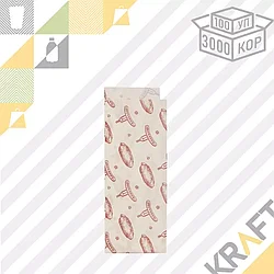Уголок бумажный с рисунком "ХОТ-ДОГ", 225 х 80 + 40 мм, влагопрочный, белый (100/3000)