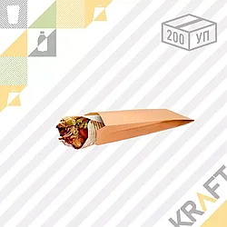 (Розничная фасовка) Пакет крафт с плоским дном (Doner S) 90*35*190 (200шт/уп) Арт. 1752