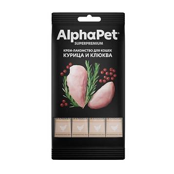AlphaPet Крем-лакомство для кошек Курица и клюква (4*12г)