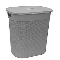 Корзина плетеная для белья пластиковая 45х34х35 см 45 л серая