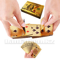 Покерные карты с золотым напылением Golden Premium dollar 54 Карты игральные сувенирные (цветной доллар)