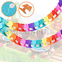 Бумажная гирлянда 250 см пальмы (гавайская вечеринка)