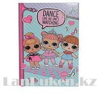 Блокнот 11,5см * 17см в линейку с принтом LOL surprise 3 с подсветкой голубой