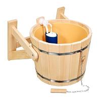 Устройство обливное Русский душ 16л c пласт. вставкой и наливным клапаном "Банные штучки" липа 33220