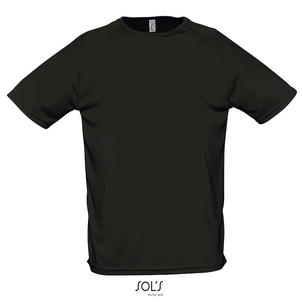 Sols Футболка SPORTY, мужская, полиэстер 140. (Чёрный, ХXXL), фото 1