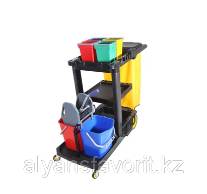 Многофункциональная тележка для уборки 2*18 л .Индия, фото 1