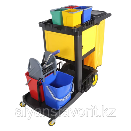 Многофункциональная тележка для уборки 2*18 л. Индия, фото 1