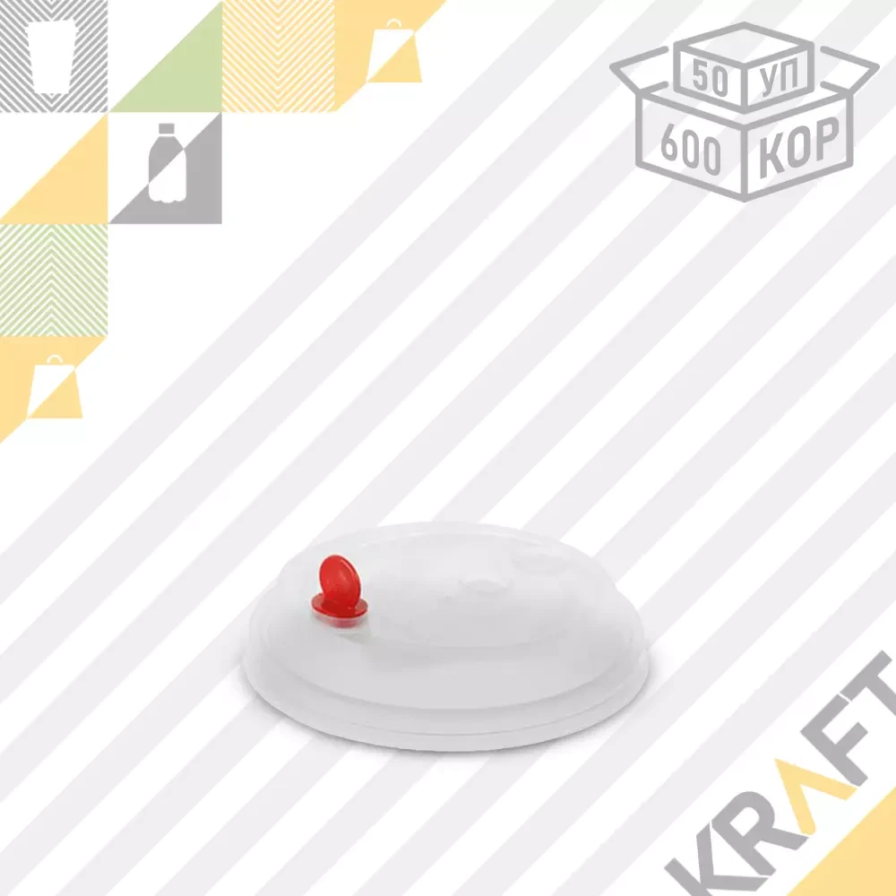 Крышка для стакана с заглушкой, D90, тип А, ПРОЗРАЧНАЯ (50/600), фото 1