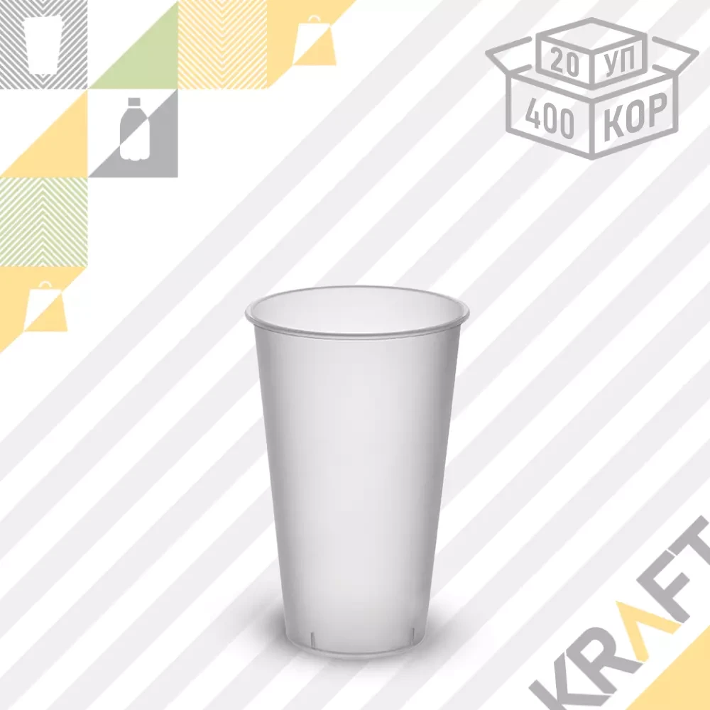 Стакан "BUBBLE CUP" 500мл прозрачный, МАТОВЫЙ (20/400), фото 1