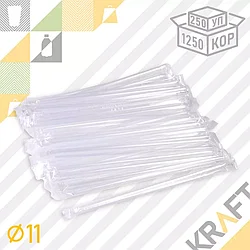 Трубочки "BUBBLE" 11*240 прозрачные (инд.полиэт.уп) (250шт/уп)