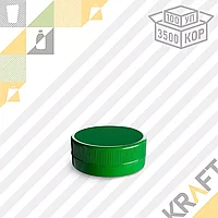 Крышка ЗЕЛЁНАЯ 38мм (Европласт) для бутылки ПЭТ УП (100/2900/3500)