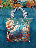 Сумка-шопер с павлинами