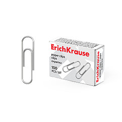 Скрепки Erich Krause 28мм 100шт/уп, оцинкованные, карт. упак.