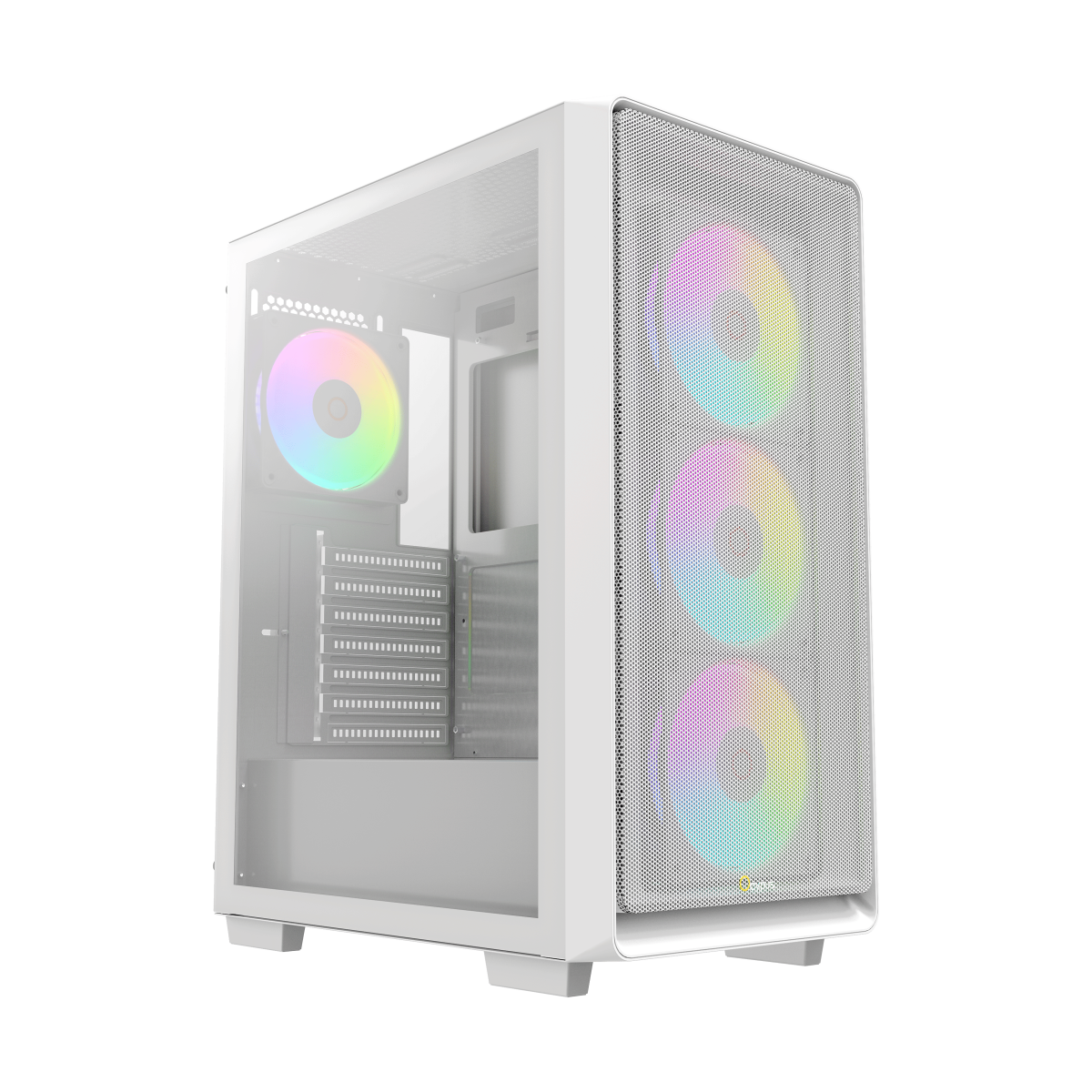 Корпус Ocypus Gamma C60 WH ARGB ATX/mATX/ITX 3xUSB Белый Gamma-C60-WHG400XX-GL, фото 1