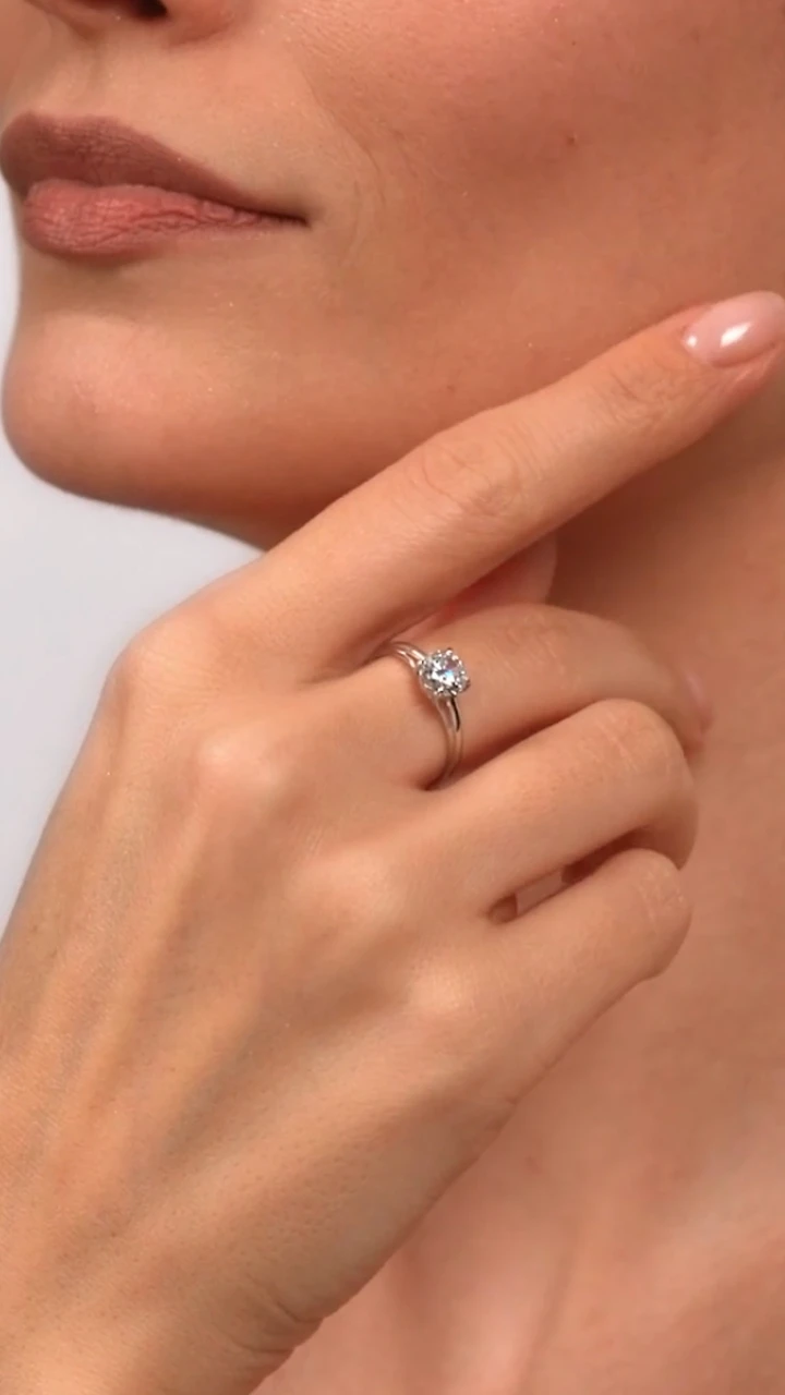 Кольцо с фианитом / 18 размер ( пр. Абая 141 ), фото 1