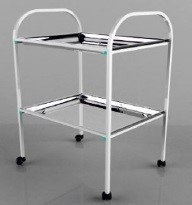 Столик процедурный с 2-мя металлическими поддонами (никелированными), фото 1