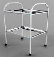 Столик процедурный с 2-мя металлическими поддонами (никелированными)