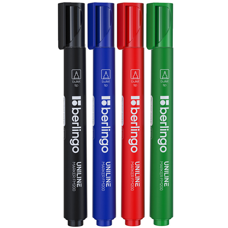 Набор маркеров для флипчарта Berlingo "Uniline FM200", 4 цвета, фото 1