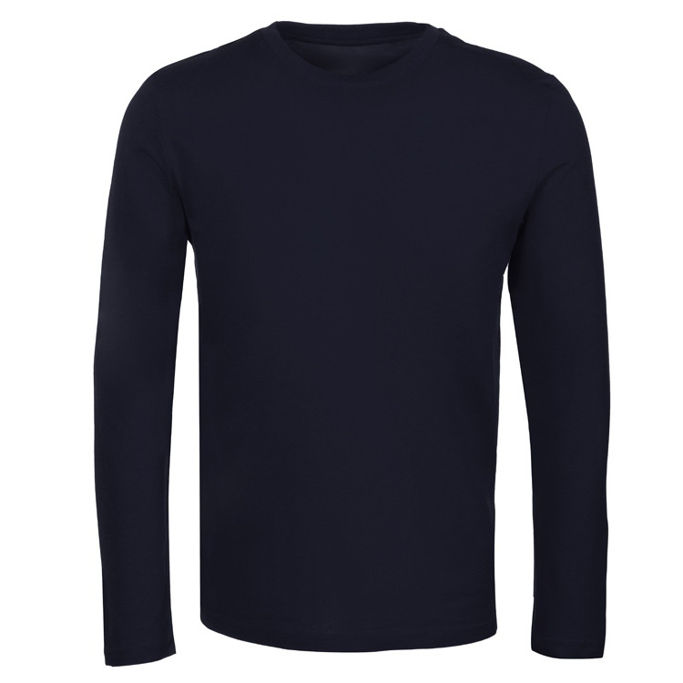 Футболка лонгслив с длинным рукавом, темно-синяя, фото 1