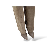 Замшевые сапоги женские Flower, бежевый 40