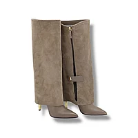 Замшевые сапоги женские Flower, бежевый 37