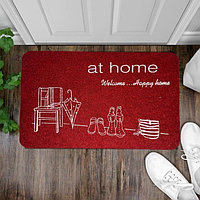 Грязезащитный придверный коврик at home 80х50 см бордовый