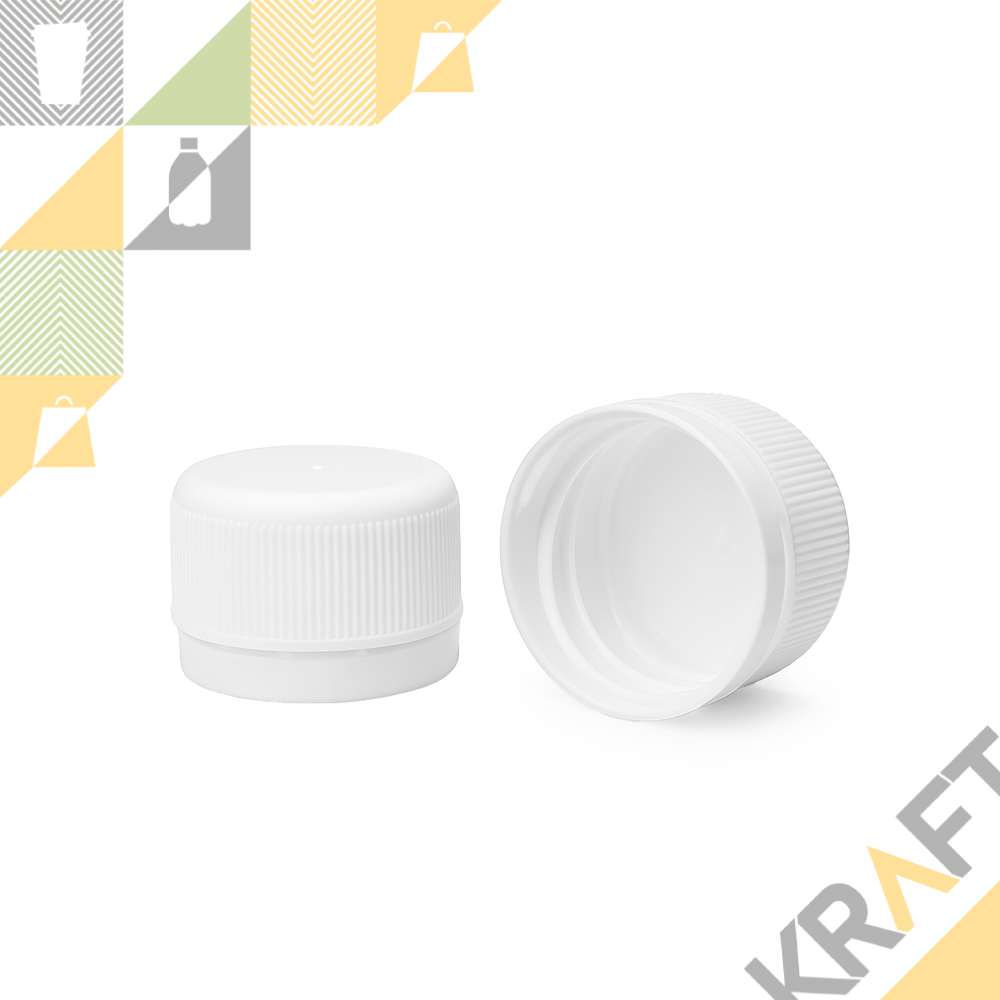 Крышка БЕЛАЯ 28мм (Европласт) для бутылки ПЭТ УП (100/2900/3500), фото 1